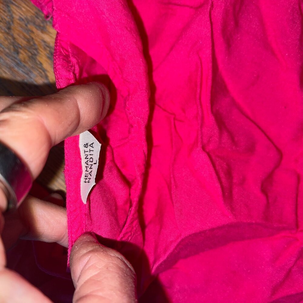 Hemant & Nandita Pink Adjustable Strap Cami/100% … - image 2
